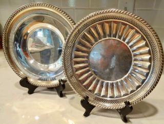 2 Antique Sterling Silver Plates For Use Or Scrap,  8.  4oz