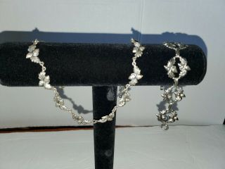Vintage Danecraft Sterling Silver Acorn Necklace And Bracelet Matching