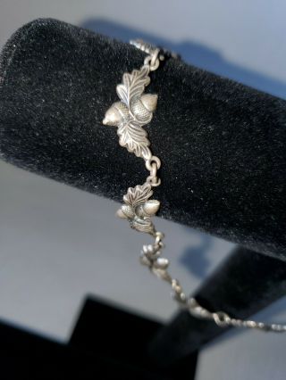 Vintage DANECRAFT Sterling Silver Acorn Necklace and Bracelet Matching 2