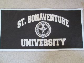 Vtg St Bonaventure University Wool Felt 35 " X 18 " Wall Banner Made Usa