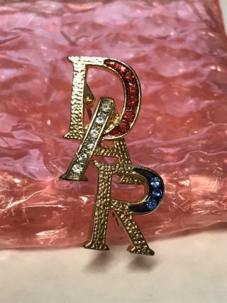 Dar Daughters Of The American Revolution Dar Brooch Pin Pendant Red White Blue