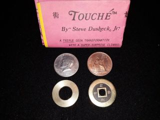 Coin Magic Tricks.  Vintage Steve Dusheck Jr.  " Touche " By Sterling Magic.