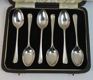 Boxed Set Of Six Sterling Silver Tea Spoons