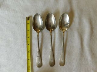 3 Antique Sterling Silver Spoons All Marked Sterling 205 Grams