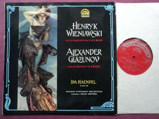Supraphon Stereo,  Wieniawski,  Glazunov: Violin Conc.  Ida Haendel,  Smetacek,  Nm