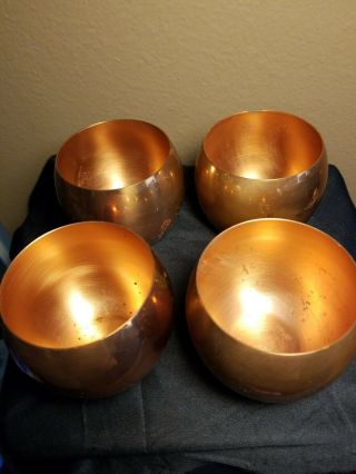 Mid Century Modern Vintage Coppercraft Guild Copper Roly Poly Cups Moscow Mule 4
