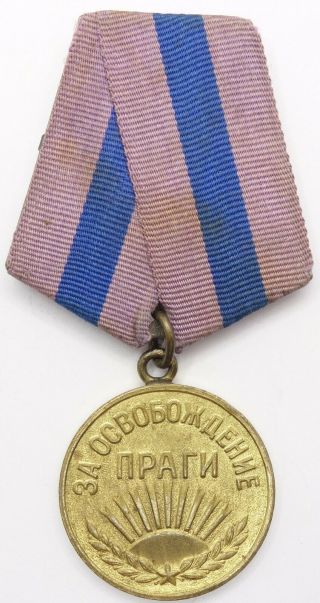 Soviet Russian Ussr Order Medal For The Liberation Of Prague Ww2