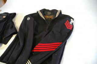 Authentic Ww2 Wwii Us Navy Blue Service Uniform With Pants And 1st Diver Patch
