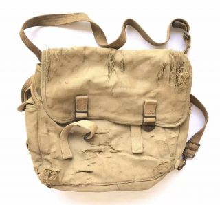 Ww2 Distressed Us Army Green Canvas 1942 Mussette Gi Field Medic Bag