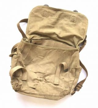 WW2 Distressed US Army Green Canvas 1942 Mussette GI Field Medic Bag 3