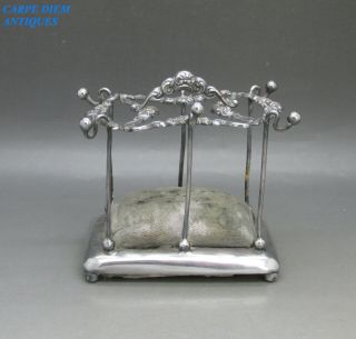 Antique Quality Solid Sterling Silver Hat Pin Cushion By Sb&s,  Birmingham 1904