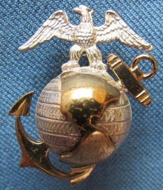Wwii Thru Vietnam War Us Marine Corps Officer Sterling Collar Device