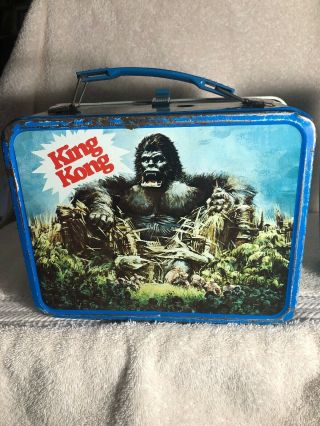 1977 Vintage King Kong Metal Lunch Box & Thermos King Seeley 3