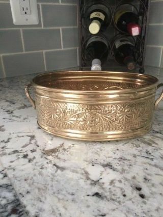 Solid Brass Planter Oval 8 " Long X 5 1/2 " Wide