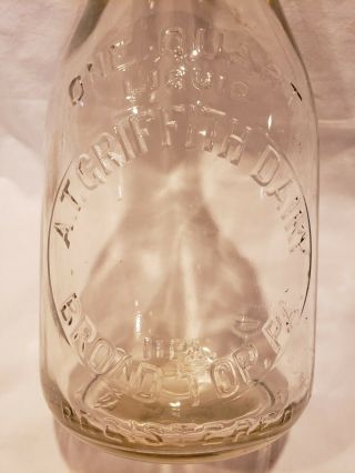Pennsylvania Embossed Quart Milk Bottle,  A.  T.  Griffith Dairy,  Broad Top,  PA 2