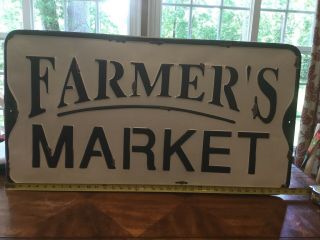 Farmer’s Market Metal Sign - Vintage Look Embossed Letters