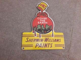 Porcelain Sherwin - Williams Paints Enamel Sign Size 12 " X 9 " Inches