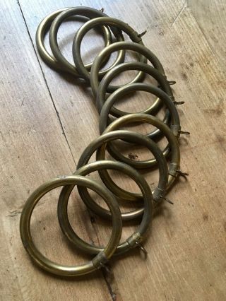 Curtain Rings Antique Brass Victorian Vintage Old Rail Hanging Bracket X13 50mm