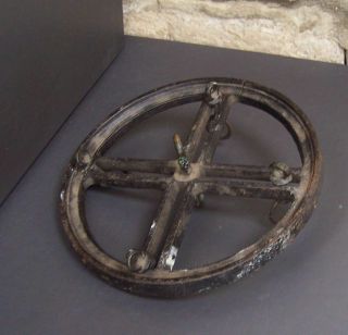 Antique Cast Iron Wheel / Hanger / Rack For A Brass Meat Spit Or Roasting Jack
