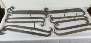12 Antique Wrought Iron S Scroll Shutter Dogs Hand Forged Early 1900 