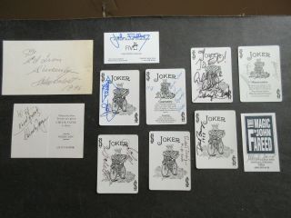 11 Signed Magicians Joker Playing Cards Henny Youngman,  John Calvert,  Gary Frank