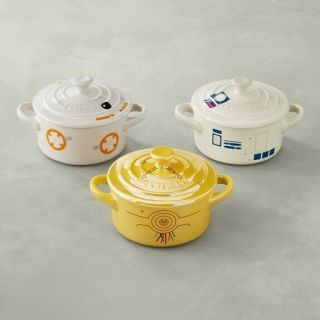 Le Creuset Star Wars Mini Cocottes Set Of 3 C3po R2d2 Bb8 Ready To Ship