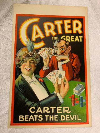 Magician Poster “carter Beats The Devil”1920 