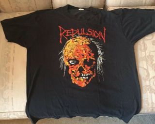 Vintage 1990 Repulsion T Shirt Xl Autopsy Cannibal Corpse Death Carcass