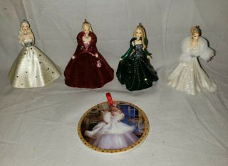 5 Hallmark Holiday Barbie Ornaments Keepsakes No Boxes
