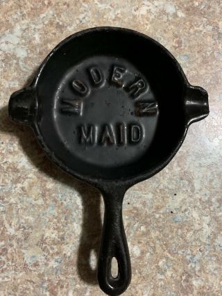 Vintage Cast Iron Skillet Ashtray (modern Maid)