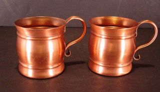 2 Solid Copper Gregorian Vintage Mugs Moscow Mule Stein Cup Made U.  S.  A.