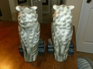 Vintage Roman Art.  Co.  - Robia Ware - Horned Owl Bookends - No.  1591 3