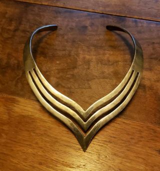 Vintage Mexican Taxco Sterling Silver Collar Choker Necklace 95 Grams
