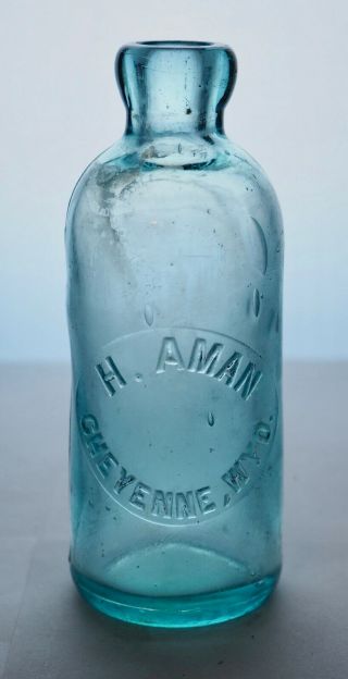 Old Hutch Hutchinson Soda Bottle – H.  Aman Cheyenne Wy - Wy0001