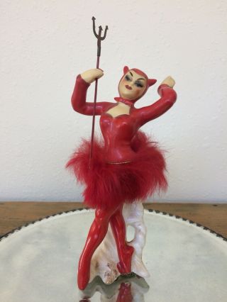 Vintage Japan Sexy Ballerina Devil Figurine Halloween Mid Cen Modern