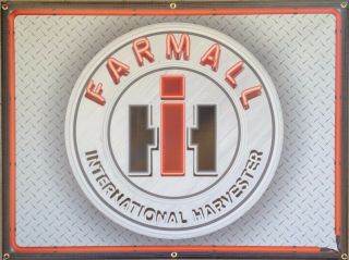 Farmall International Harvester Tractor Neon Style Banner Sign Art 4 