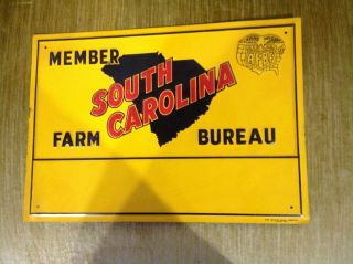 Vintage Farm Bureau Member Sign From South Carolina