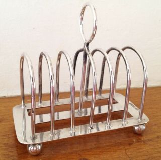 Solid Silver Toast Rack Hallmarked Mappin And Webb 136g 6 Slot