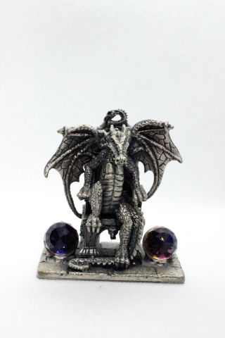 The Dragon King Pewter Figurine With Crystal Myth And Magic From Tudor