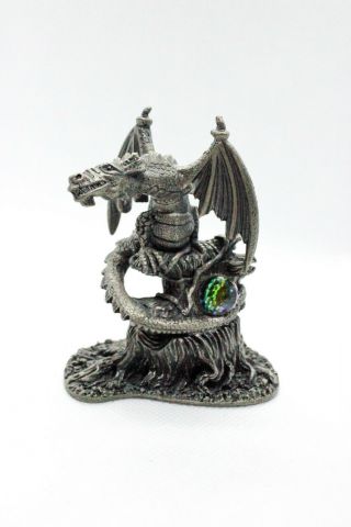 Dragon Of The Forest Pewter Figurine With Crystal Myth And Magic From Tudor
