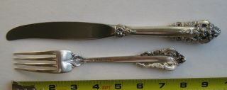 Wallace Grand Baroque Sterling Silver Pair - 8” Dinner Fork & 9 7/8 