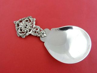 Handsome Victorian Silver Tea Caddy Spoon,  London 1895 By Mappin & Webb Antique