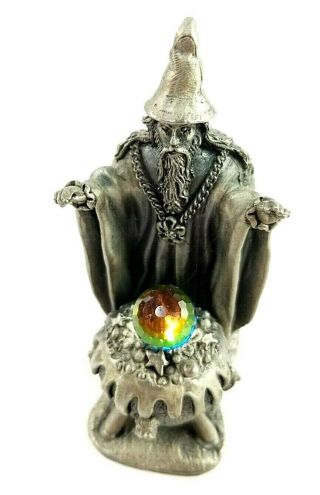 Myth And Magic The Cauldron Of Light 3006 Wizard Over Crystal Ball Figurine