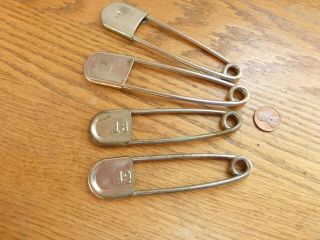 4 Vintage Risdon Key Tag Safety Pin Military Laundry Bag Numbered