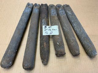 6 Antique Old Cast Iron Window Sash Weights 5 Pounds From 1904