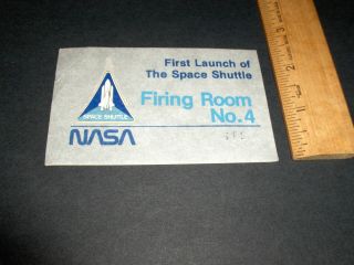 Nasa First Launch Of The Space Shuttle Firing Room 4 Launch Badge 258