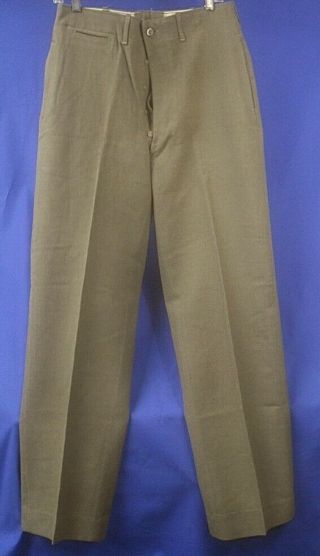 Wwii Us Army Mustard Brown Wool Uniform Trousers Pants 1943,  31 X 33
