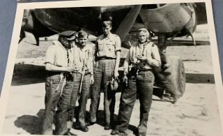 WWII Photo German Aircraft Bomber w/ Airmen Pilot Luftwaffe Crew Named 2