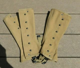 Ww2 Us Army Military Leggings Spats Gaiters Khaki 1945 Size 3
