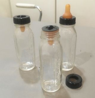 Vintage Rare Find 100 Glass Mini 3 " Baby Doll Bottles Evenflo Usa 1950s
